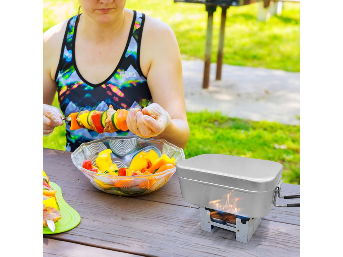 Calentador De Alcohol Plegable Portátil Con 2 Botellas Para Acampar, Hacer Senderismo Y Picnics.