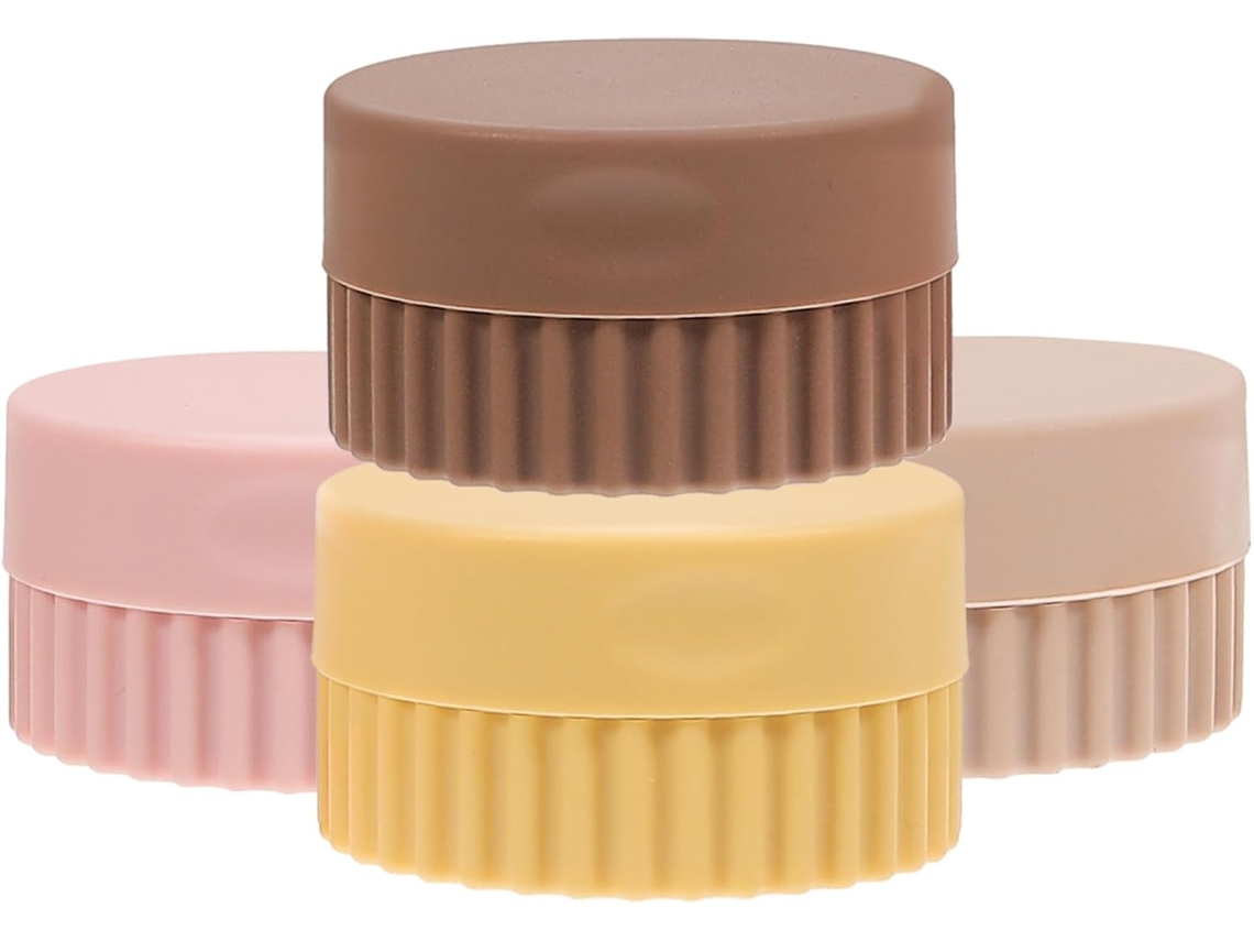Conjunto De 4 Recipientes De Silicone Multifuncionais Para Viagem, Ideais Para Cremes.