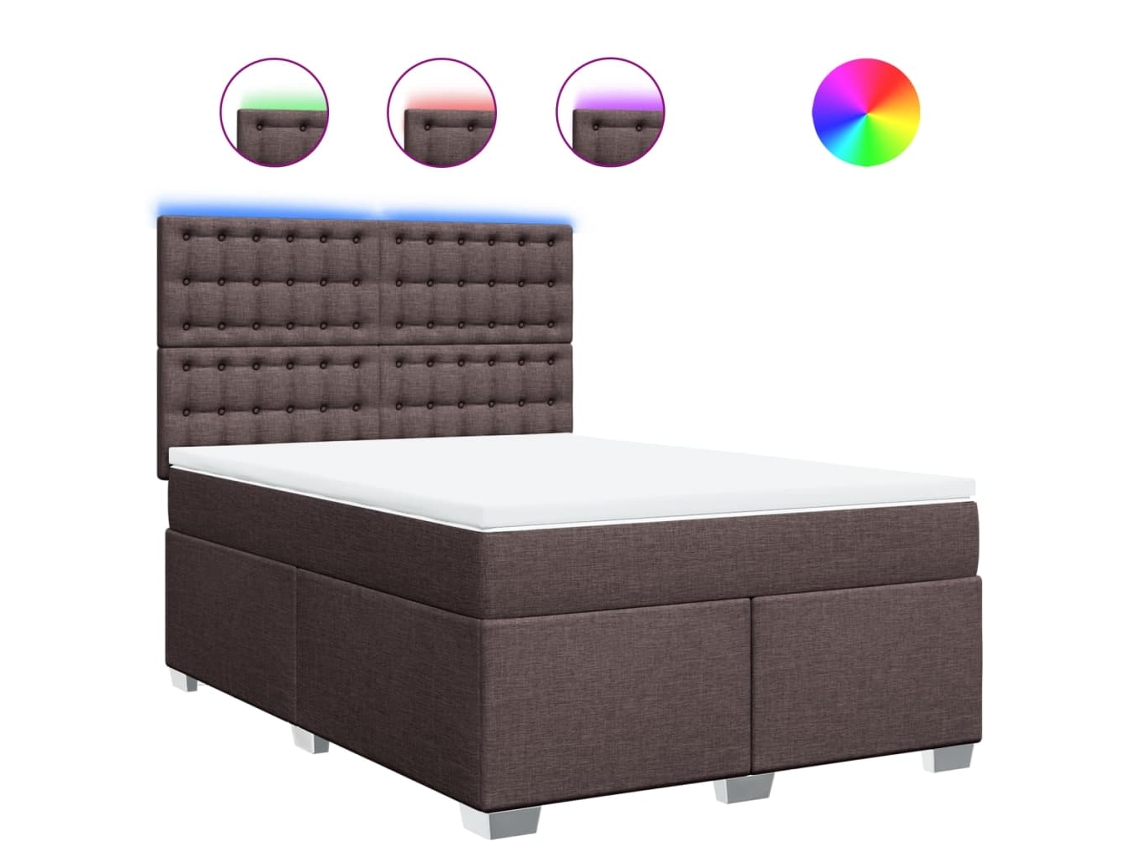 Cama Box Spring VIDAXL Marrón Tela (160x200cm)