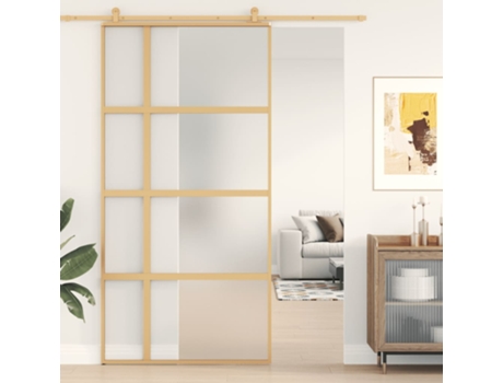 MAISON EXCLUSIVE Puerta corredera dorada de vidrio ESG esmerilado y aluminio