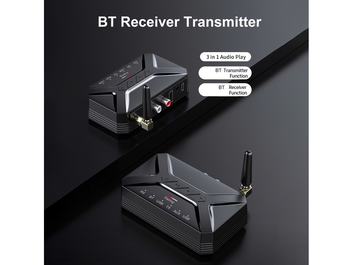 Adaptador De Audio Inalámbrico 2 En 1 T-r22 Bt5.0, Transmisor Y Receptor, Entrada Usb De 3,5 Mm Y Entrada Auxiliar Para Auriculares, Tv Y Estéreo De Coche.