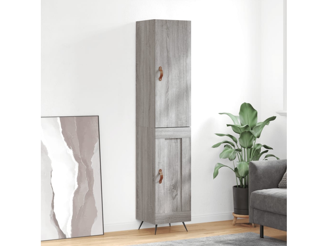 Aparador Alto Madera Contrachapada Gris Sonoma 34,5x34x180 Cm