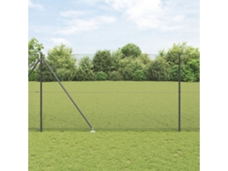 Juego de postes para cerca de acero gris, 25 x 1,5 m, Wsd70557 Lovely Home
