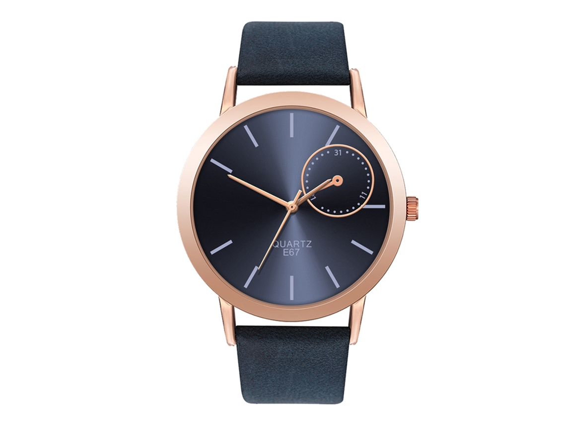 Reloj De Moda Unisex Para Hombre Y Mujer Con Pantalla Analógica Y Correa De Pu (azul)