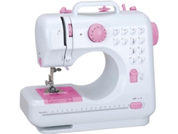 Máquina de coser portátil multifuncional con 12 puntadas integradas y luz LED para uso doméstico y principiantes, color rosa Cuich