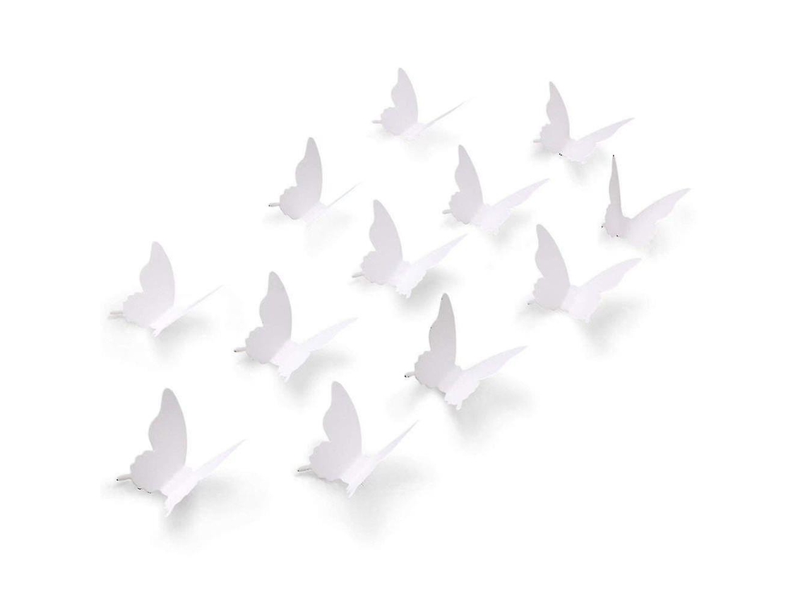100 pegatinas de mariposa de papel 3D blancas, extraíbles, para manualidades, para sala de estar, dormitorio infantil, Sygo