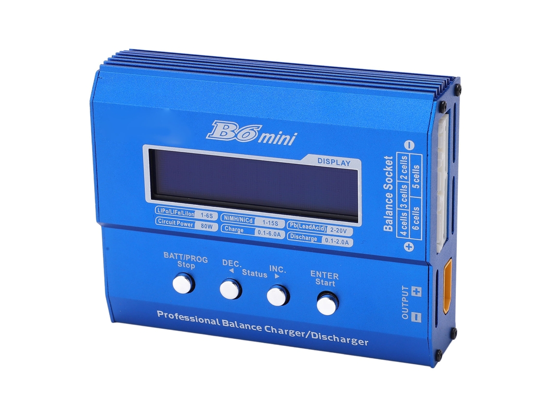 2026dz - Cargador inteligente balanceado para baterías LiPo de 80 W, 6 A, CC, 11-18 V con pantalla LCD