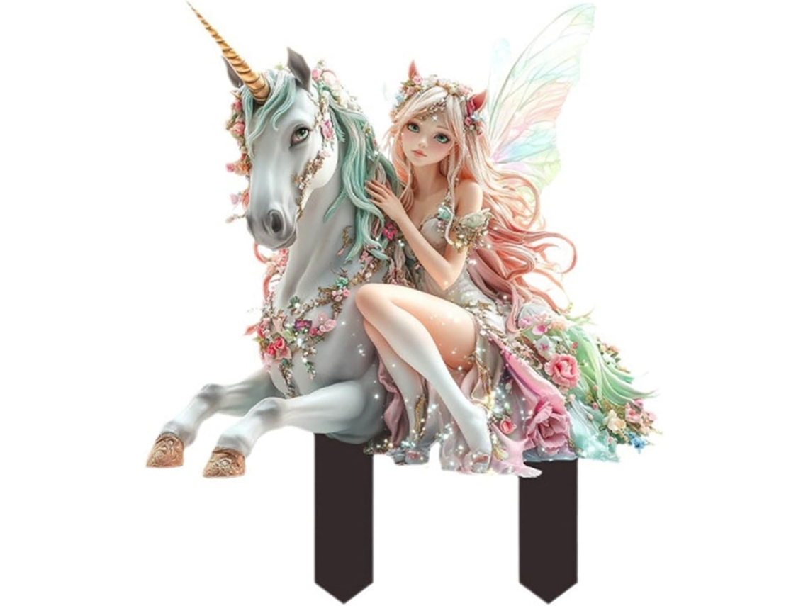 Figura De Hada Artificial Sobre Una Estaca. Ideal Para Uso En Interiores Y Exteriores.