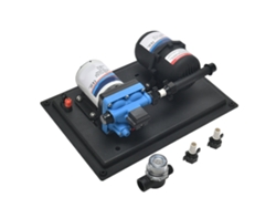 Bomba de agua para vehículos recreativos de 12 V, 3,5 gpm y 45 psi con tanque de presión.