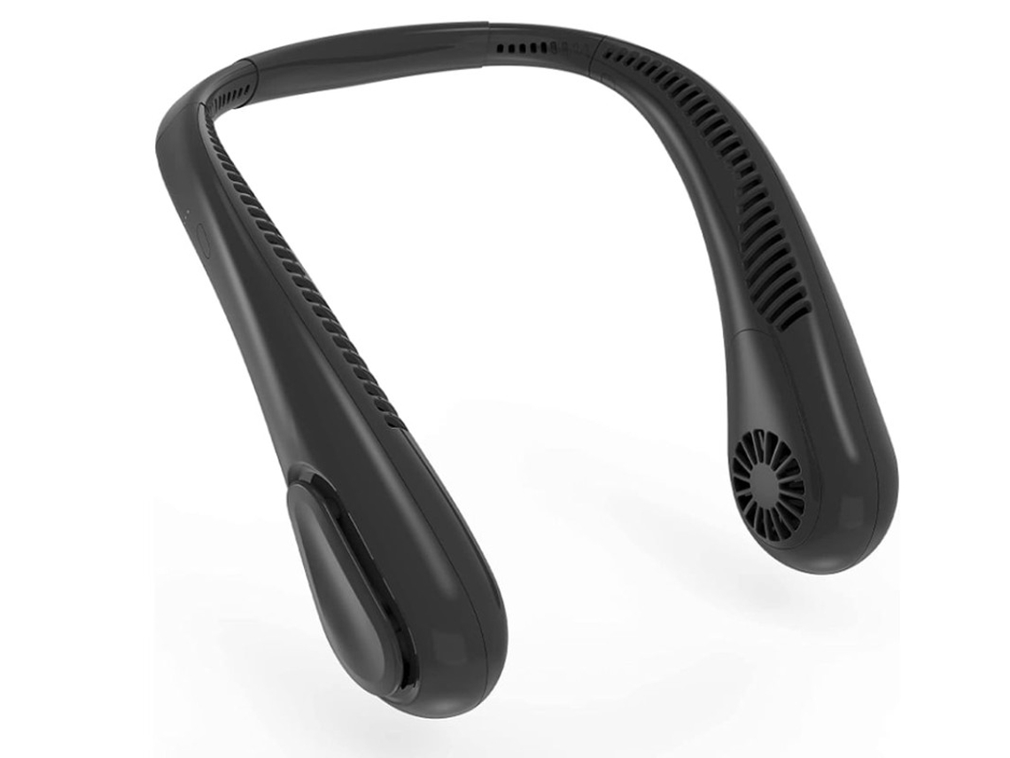 Ventilador de cuello sin aspas, batería recargable de 5000 mAh, 4 velocidades, modo viento natural, ángulo ajustable, color negro Yizhood