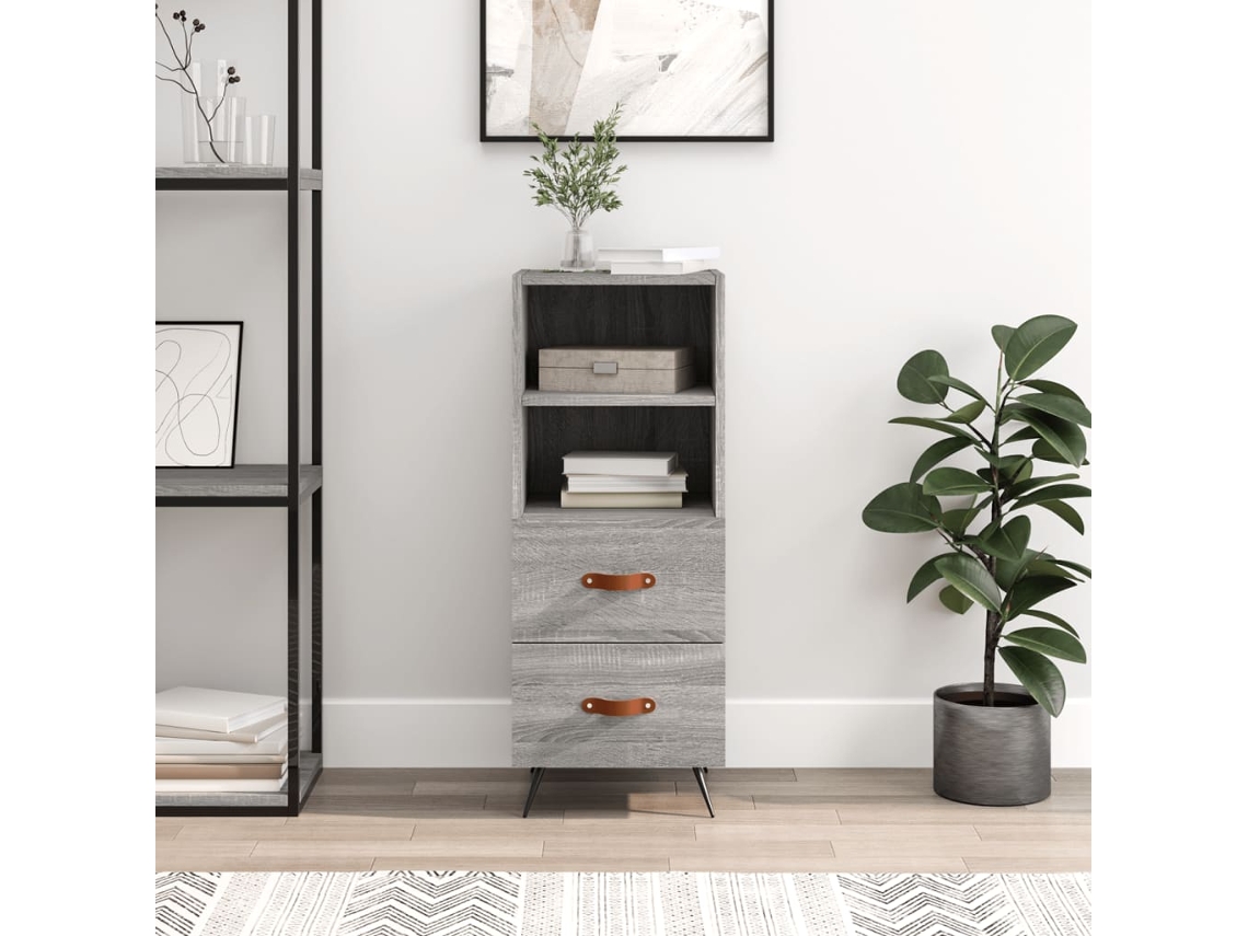 Aparador Madera De Ingeniería Gris Sonoma 34,5x34x90 Cm