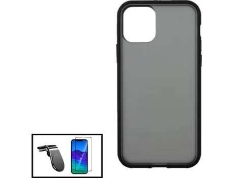 Kit Funda Anti Choque Protection, Protector 5D Full Cover y Soporte Magnético L Safe Driving Coche Apple iPhone 13 Pro Max PHONECARE Negro