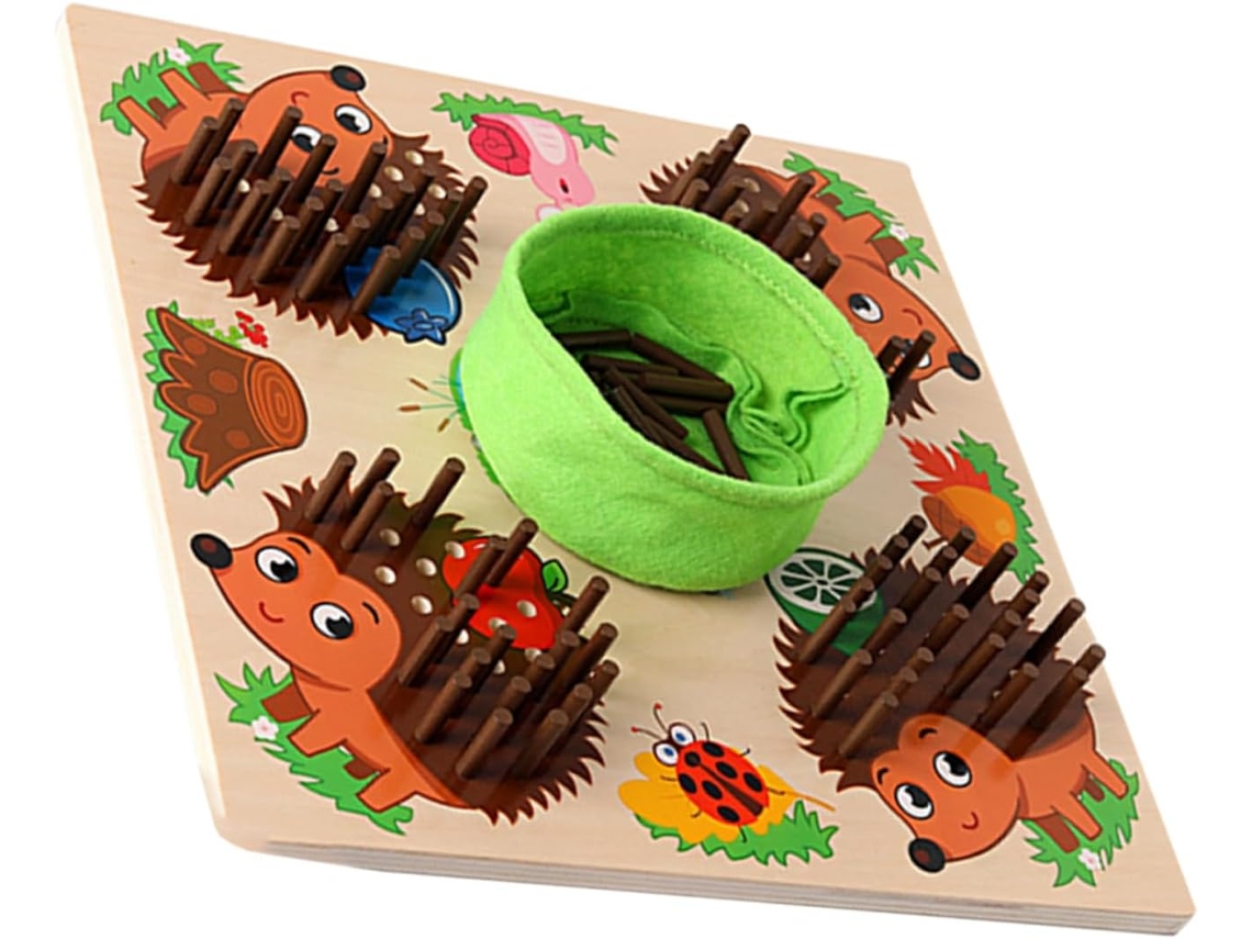 Erizo De Madera De Juguete Para Niños Y Niñas: Divertido Y Educativo