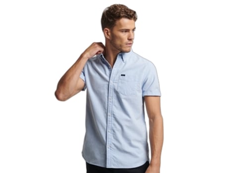 Camisa para Hombre SUPERDRY (S - Azul)