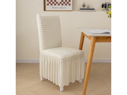 Paquete de 1 funda protectora extraíble para silla de comedor, para el hogar, restaurante, color blanco crema-Tamanho universal LUUCOZK