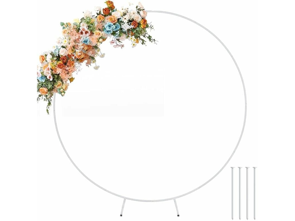 Arco de boda redondo con base extendida: decoración versátil para celebraciones memorables