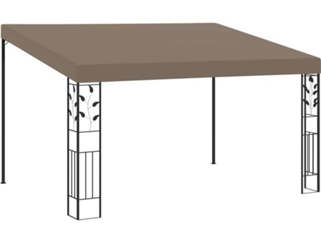 vidaXL Cenador con montaje en la pared gris taupe 4x3x2,5 m