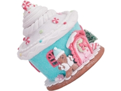 Figura Decorativa De Casa De Jengibre, Casa De Dulces Navideña Iluminada Artificial