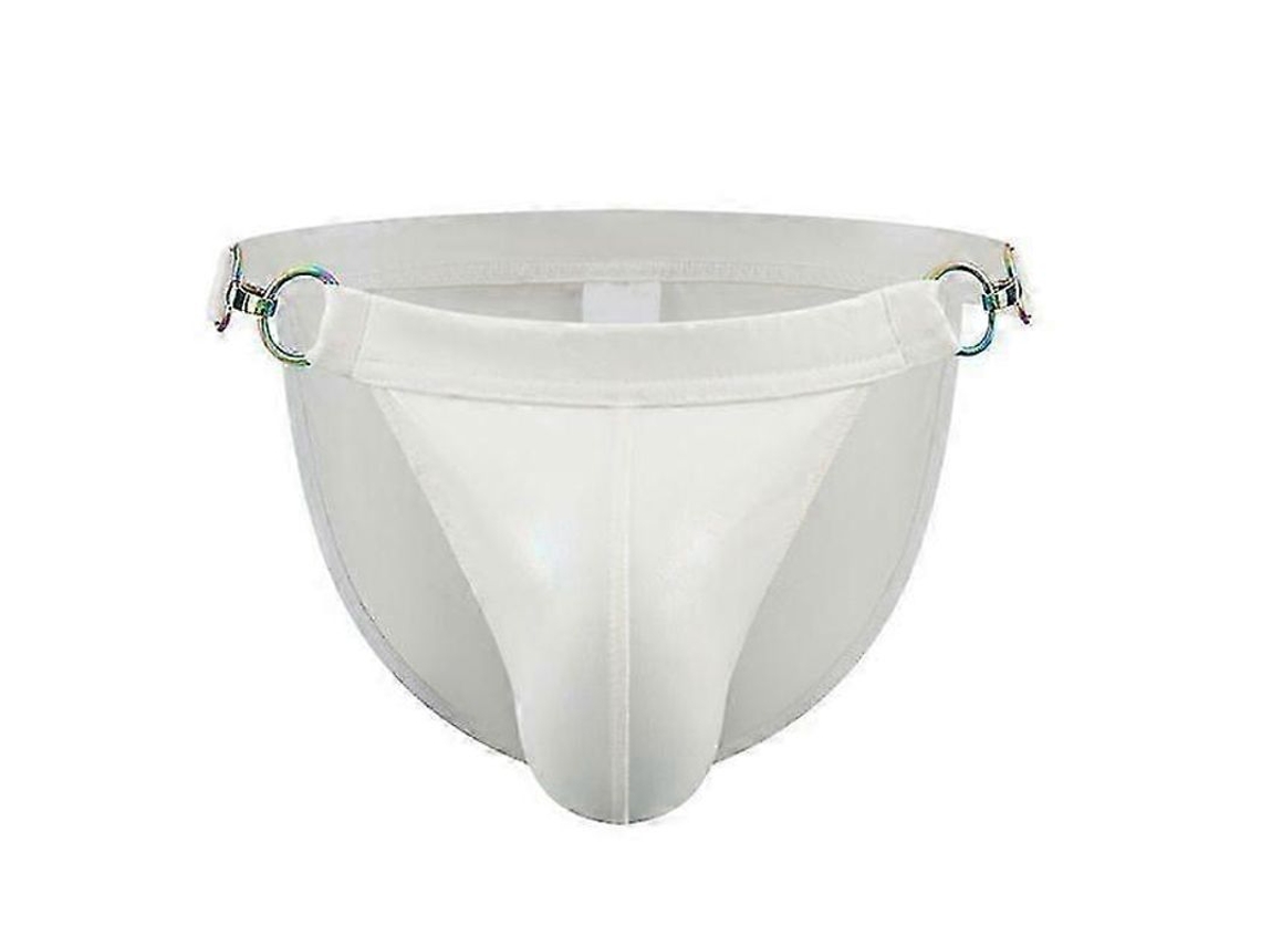 Traje De Baño Sexy De Cuero Sintético Brillante Para Hombre Con Hebilla, Ideal Para Surf Y Playa.