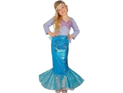 Disfraz de Niña DISFRAZZES Sirena Brillante Azul (Talla: 5 a 6 años)