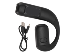 Fone De Ouvido Bluetooth 5.5 Mono Com Cancelamento De Ruído Microfone Rotativo E Display De Bateria Para Esportes Ao Ar Livre Preto