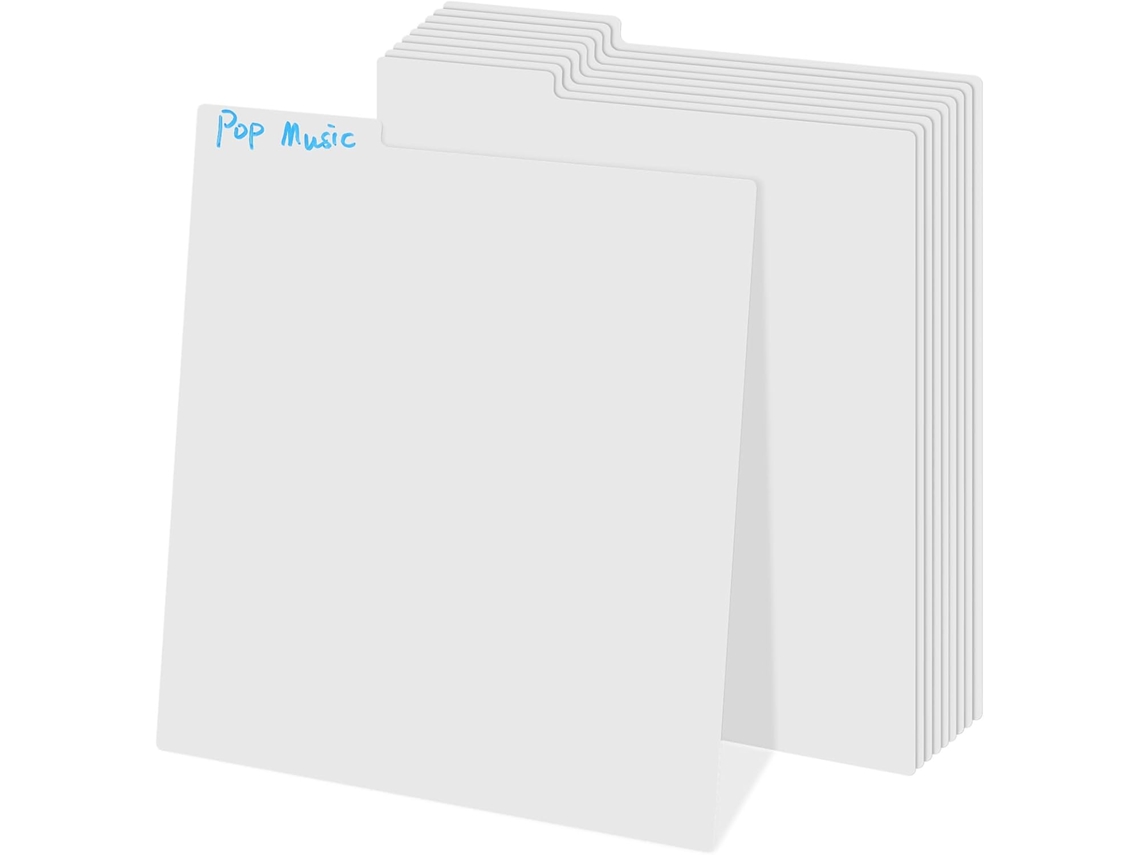 10 separadores de carpeta con pestañas, separadores de discos de vinilo, fundas protectoras para álbumes de vinilo, Gokoco
