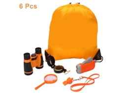 Bj-6 Peças De Binóculos De Exploração Ao Ar Livre Para Jovens Crianças Presente Educativo Para Acampamento E Trekking Laranja