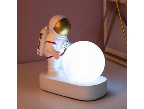 Lámpara de escritorio de astronauta moderna mesa de luz art deco en resina idea de dormitorio sala de estar ático deco espacio hombre oficina lámpa...