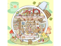 Juego de pegatinas 3D para tazas de té en miniatura y juguetes con escenas de animales de dibujos animados. Mdug