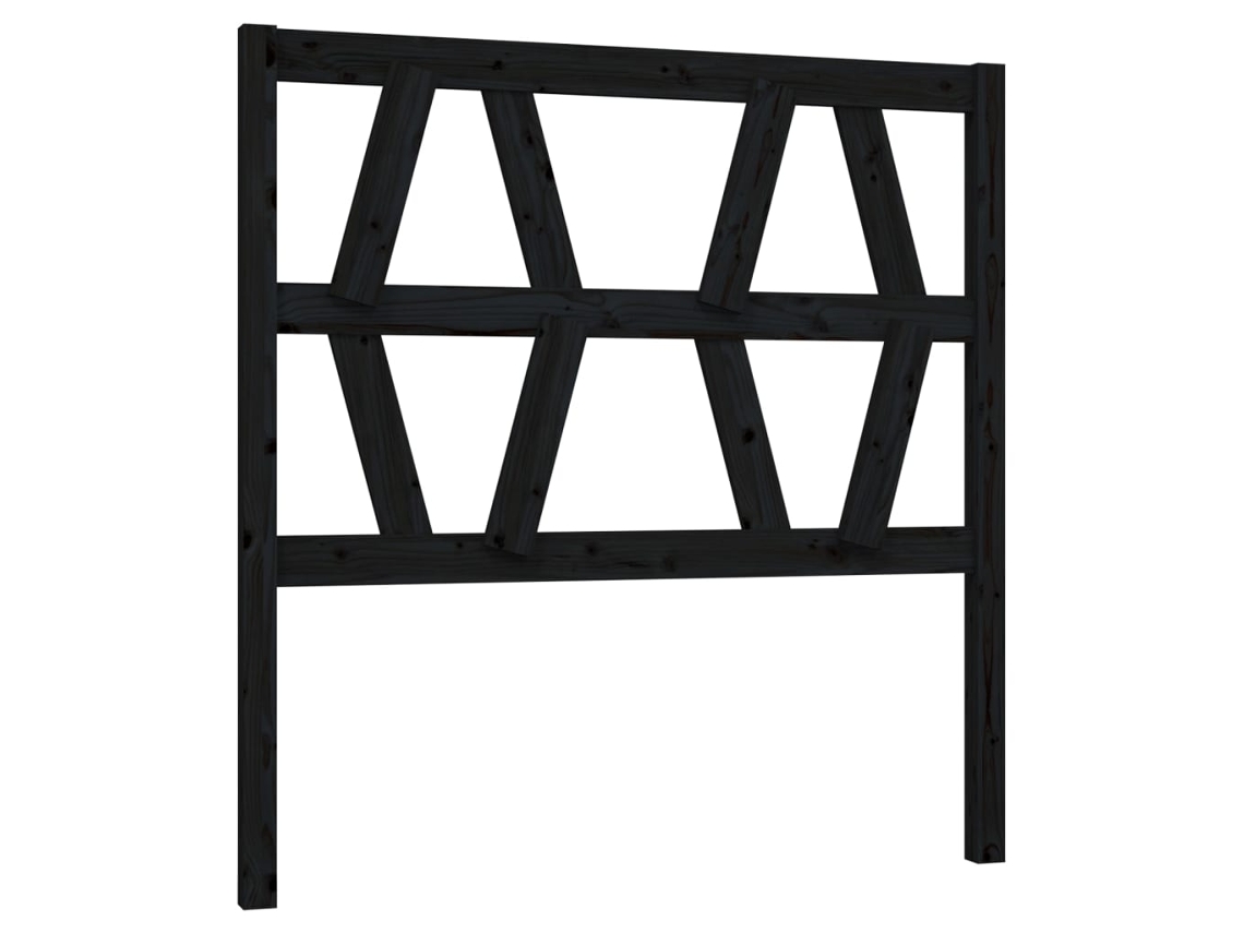 Maison Exclusive - Cabecero De Cama Madera Maciza De Pino Negro 96x4x100 Cm