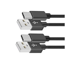 Cable USB-C negro de 1 m para carga rápida para Samsung Galaxy A12 A32 A10e A21s A52 5g A71
