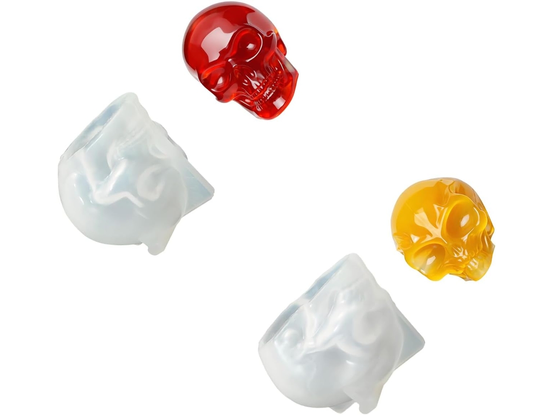 Juego De 2 Moldes De Silicona Con Forma De Calavera Alienígena Para Decoración.