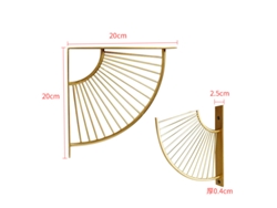 Juego de 2 soportes triangulares para estantes dorados, metálicos, para el hogar y la oficina TRUYUETY