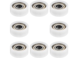8piezas Poleas Cojinete Puerta Ventana Redondas Nailon