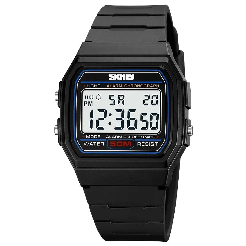 Reloj Militar Digital Para Hombre (blanco Y Negro), Reloj Deportivo Para Exteriores, Resistente Al Agua Hasta 5 Bares.