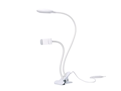 FORLIGHT Servi Flexo Portátil Led 4 W Con Pinza para Móvil Regulador de Tono e Intensidad Brazo Flexible Blanco