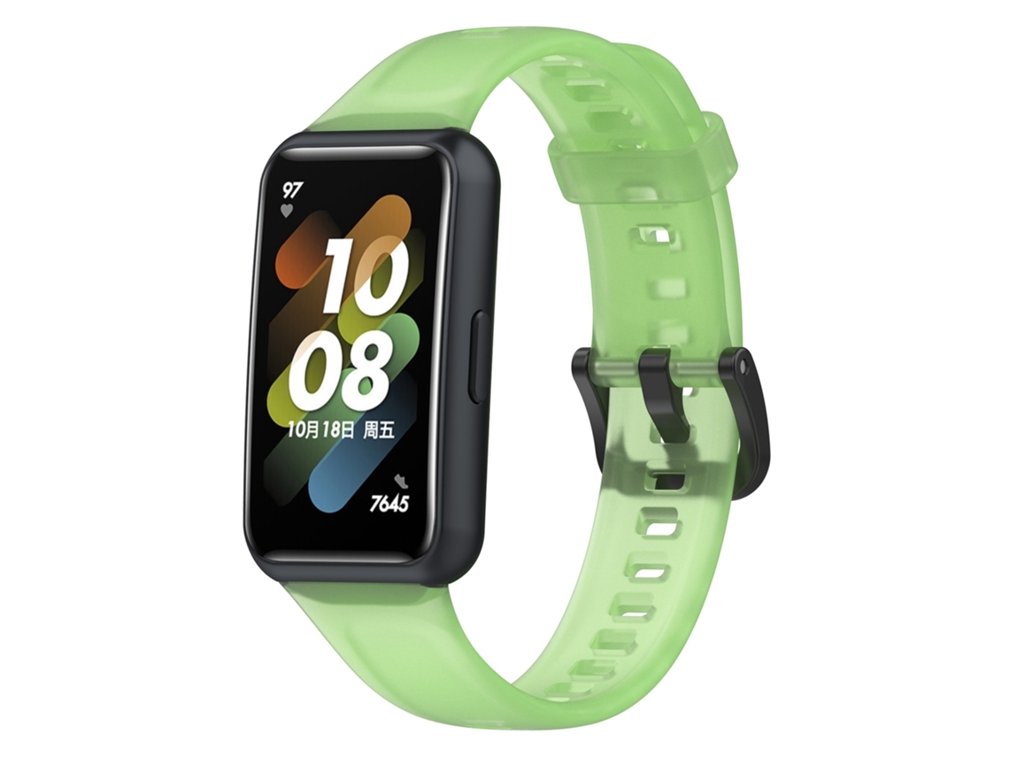Correa de silicona translúcida ajustable para Huawei Band 7 (verde)
