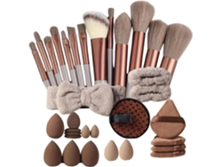 Pinceaux Y Accessoires De Maquillage - Kit Voyage 33 Pièces | Cosmétique Pour Femmes Débutants