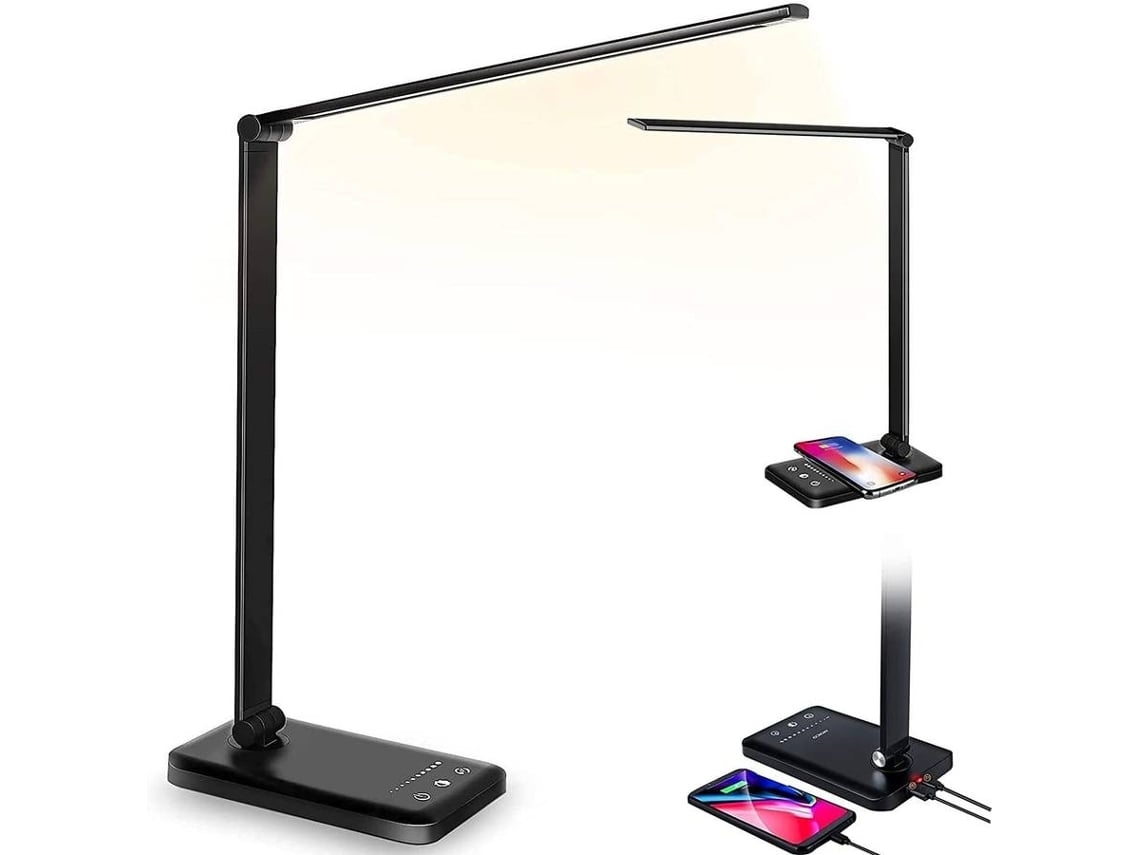 Cargador Candeeiro Led Sem Fios Porta Carregamento Usb Cuidar YIZHOOD Negro