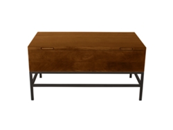 Mesa baja elevable industrial de madera maciza de mango pintada y metal negro, 90 cm de largo, marca Ypster Miliboo.
