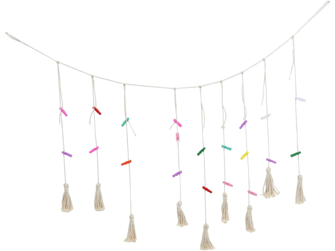 Elegantes Pinzas Pompones Fotos Impresionante Decoración Pared Tejida Hogares Británicos Mano