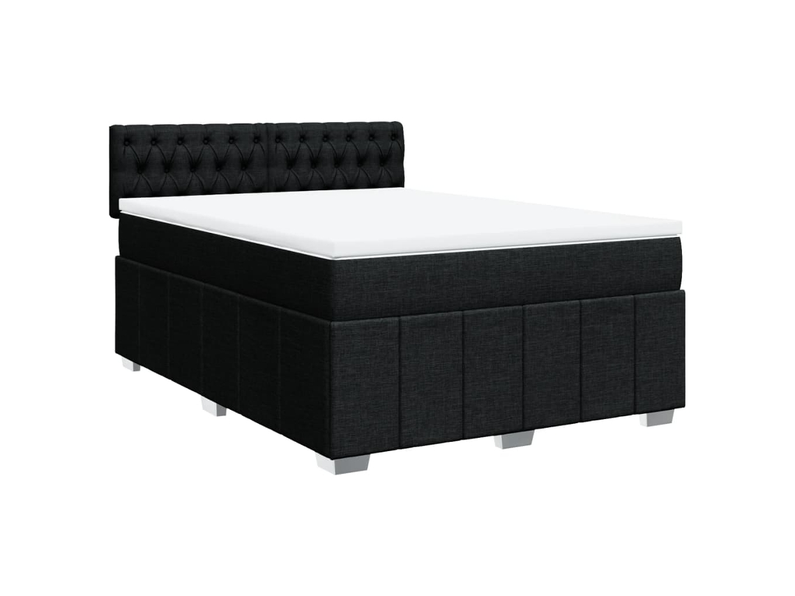 Maison Exclusive - Cama Box Spring Con Colchón Tela Negro 160x200 Cm