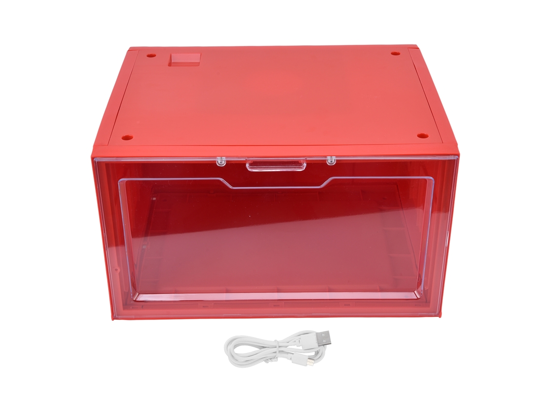 MEOIRUERY Caja para Zapatillas LED con Control de Voz Puerta Transparente Apilable Expositor de Zapatos para Hogar Centro Comercial