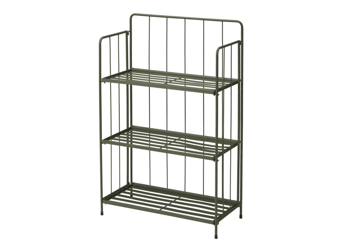 Jardinera metálica verde de 3 niveles con diseño plegable Well Home
