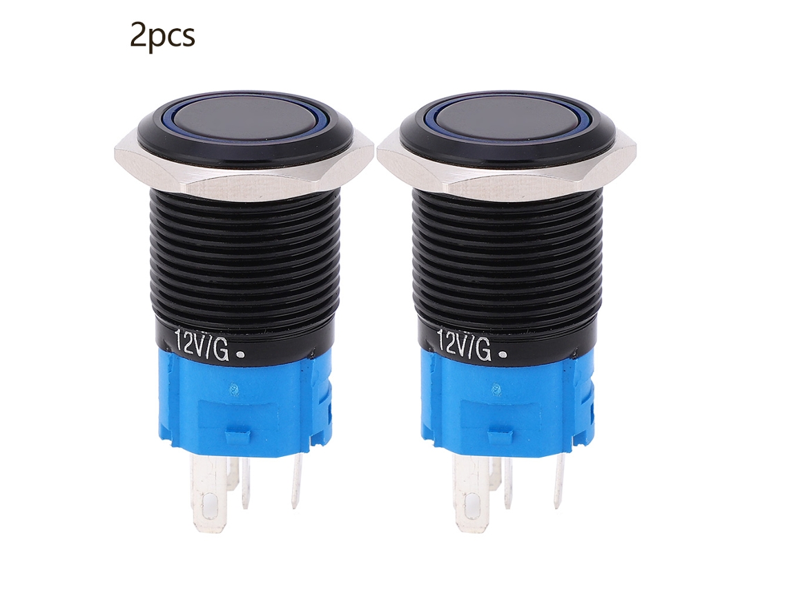 Pulsadores Metálicos Autoblocantes Con Llave, Ip65, Resistentes Al Agua, 16 Mm, Ca 24 V, Color Azul.