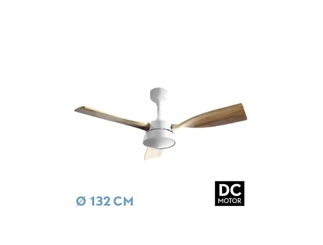 Ventilador DC Estio 24W Blanco/Haya 3 Aspas FABRILAMP