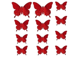 Adhesivo de pared de mariposa 3D, PVC realista, resistente, fácil de quitar, 12 piezas.