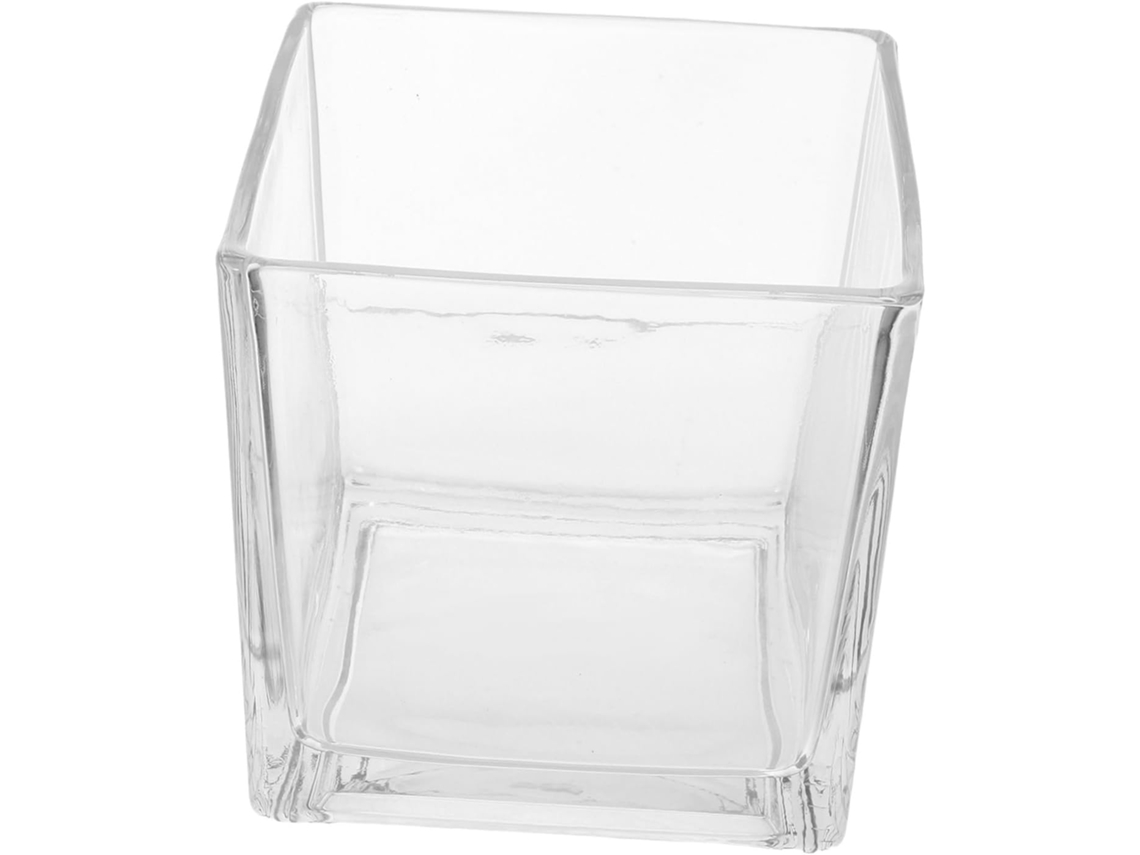 Jarrón Cuadrado De Vidrio Grueso, Decoración Moderna Y Resistente Para La Oficina, Ideal Para Flores Y Plantas Hidropónicas.