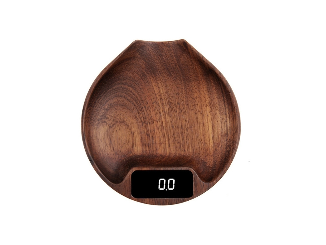 (color Madera Natural) Balanza Electrónica Con Cuchara Medidora De Té Digital De 100 G/0,1 G Para Uso En Té, Café Y Cocina O Bar.