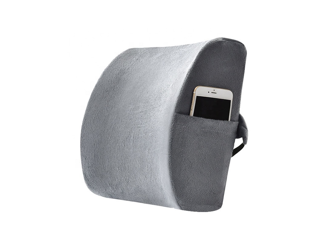Almohada De Espuma Viscoelástica Para Soporte Lumbar, Ideal Para Silla De Oficina O Coche, Alivia El Dolor Lumbar, Gris Gertiz